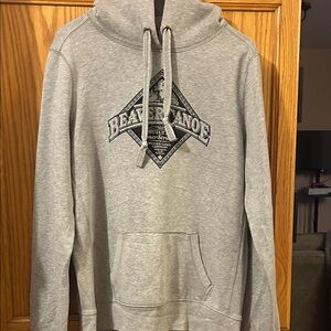 Beaver Canoe Gray Men's Hoodie